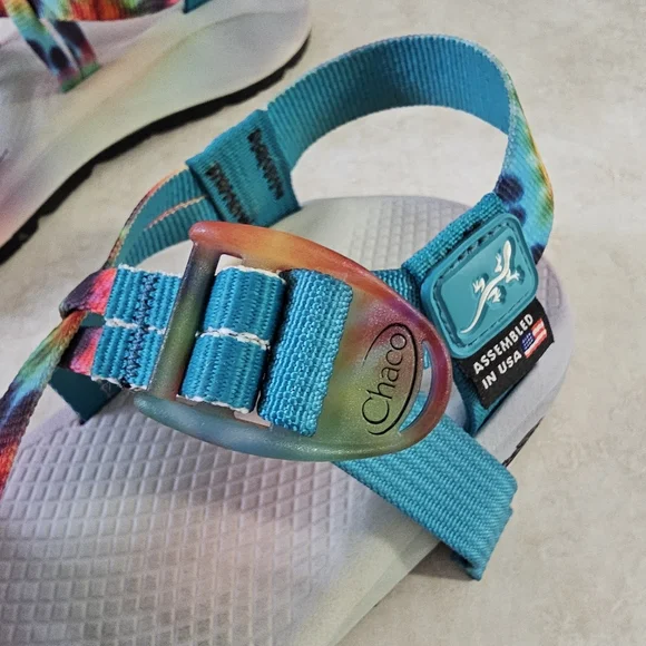 Chaco Z/Cloud Tie Dye Hiking Sandals Size 9 - Picture 3 of 7